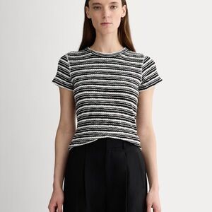 Everlane bone and black cozy rib tee size small